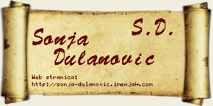Sonja Dulanović vizit kartica